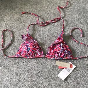 Bathing Suit Triangle Bikini top floral NWT womans size small